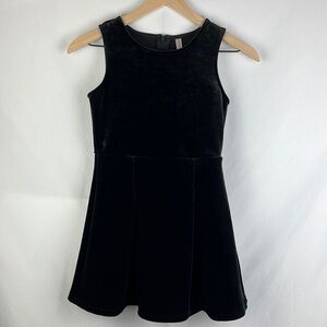 Xhilaration Girls Black Velvet A-line Flare Dress